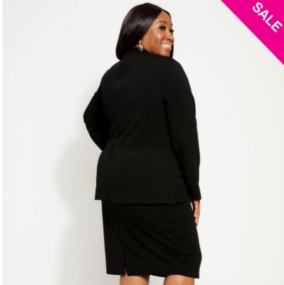 Mock Neck Peplum Dress